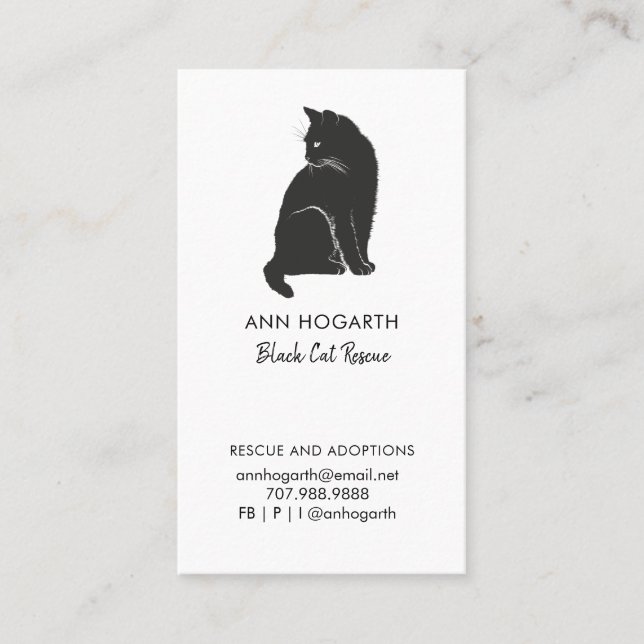 Business Card der Black Cat Rescue Organisation Visitenkarte (Vorderseite)
