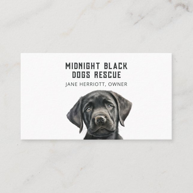 Business Card der Black Dog Rescue Organisation Visitenkarte (Vorderseite)