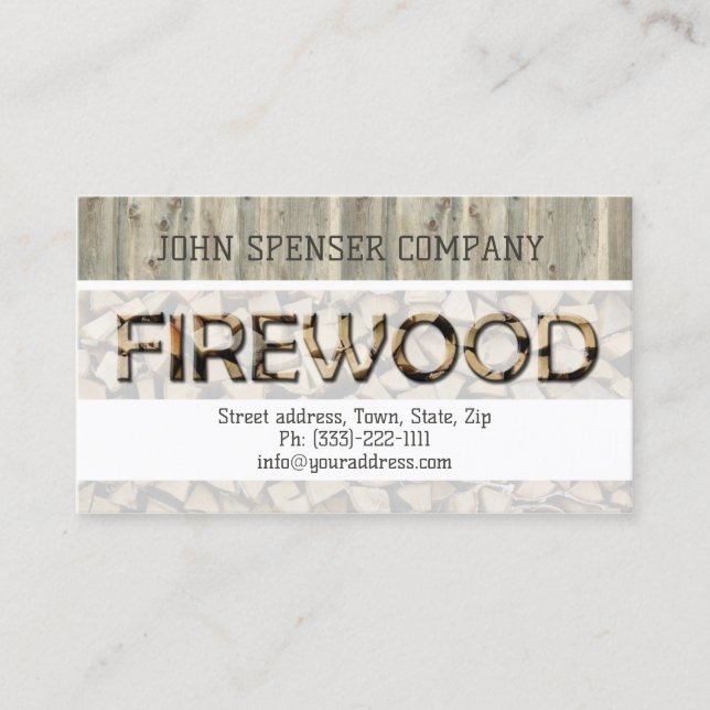 Business Card der Firma Firewood Visitenkarte (Vorderseite)