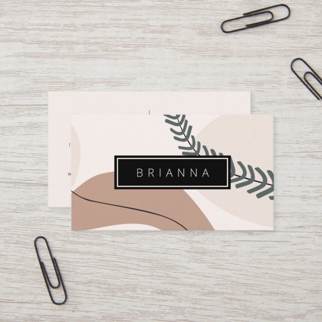 Business Card der modernen Abstrakt Art Earth Tone Visitenkarte (Vorderseite/Rückseite Beispiel)