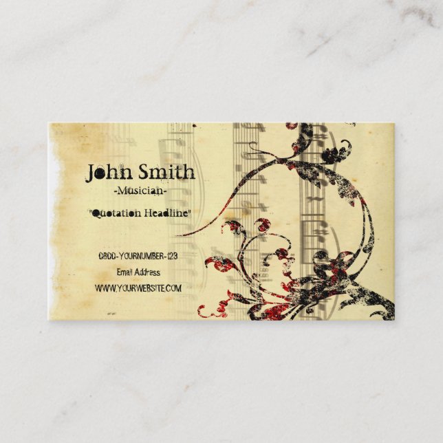 Business Card der Musikbranche Visitenkarte (Vorderseite)