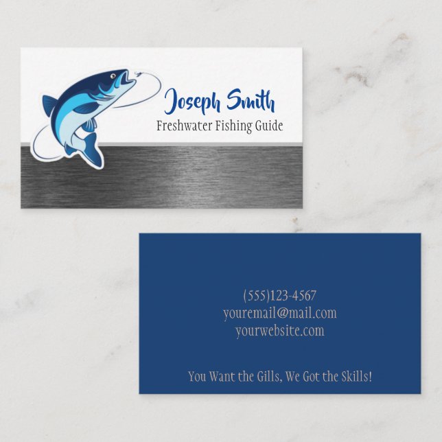 Business Card des beruflichen Fischereiführers Visitenkarte (Vorne/Hinten)