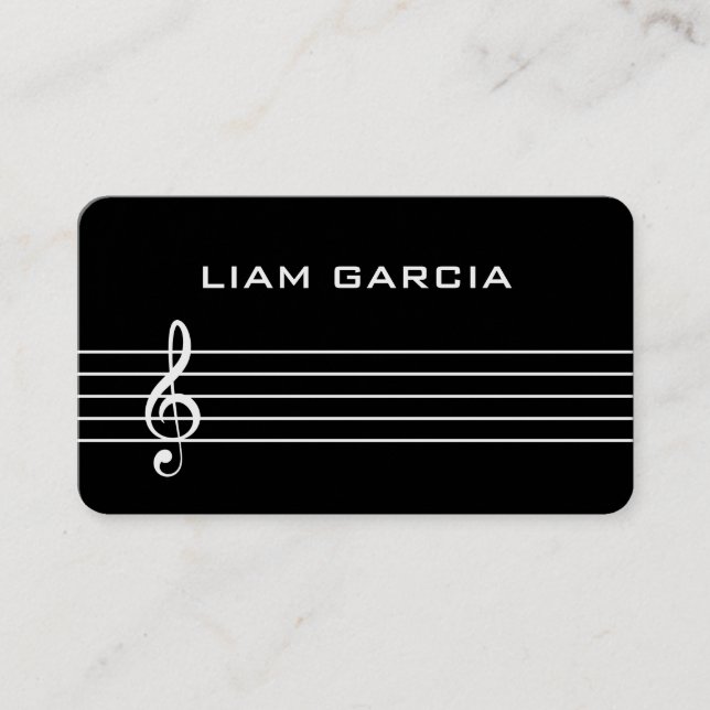 Business Card des Black Musician Music Teacher Visitenkarte (Vorderseite)