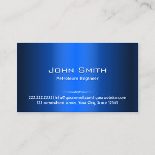 Business Card des Blue Metal Petroleum Engineers Visitenkarte