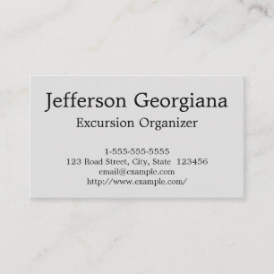 Business Card des Classy & Elegante Exkursion Orga Visitenkarte