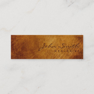 Business Card des Dark Brown Leather Geologen Mini Visitenkarte