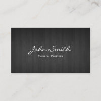 Business Card des Dunkelholz-Chemieingenieurs