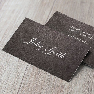 Business Card des klassischen Dark Leather Teacher Visitenkarte