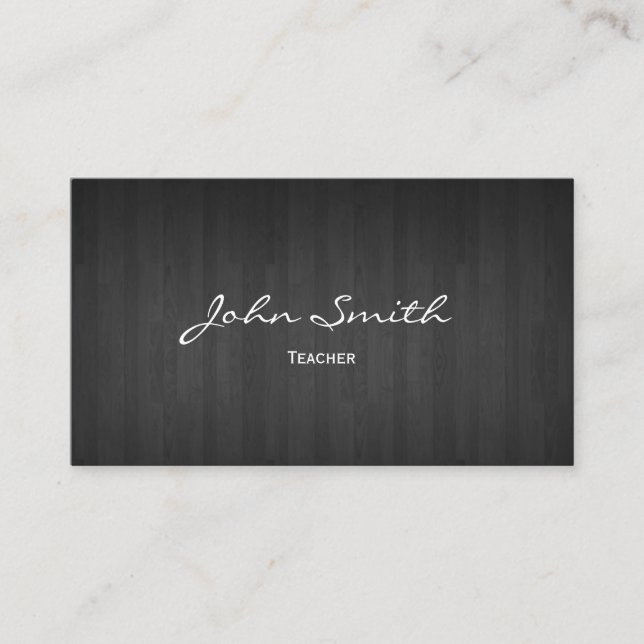 Business Card des klassischen Dunklen Holzlehrers Visitenkarte (Vorderseite)