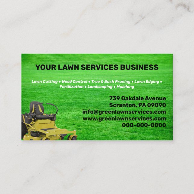 Business Card des Lawn Service Company Visitenkarte (Vorderseite)