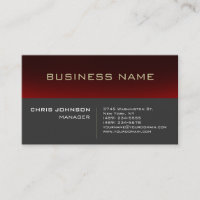 Business Card des Red Striped Gray Background Mana