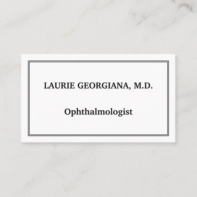 Business Card des Schlichten Ophthalmologen Visitenkarte (Vorderseite)
