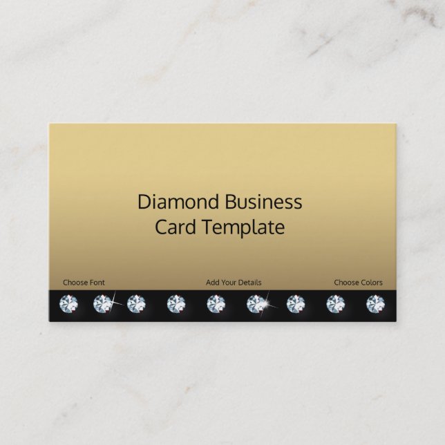 Business Card Design Gold und Diamond Kristall Visitenkarte (Vorderseite)