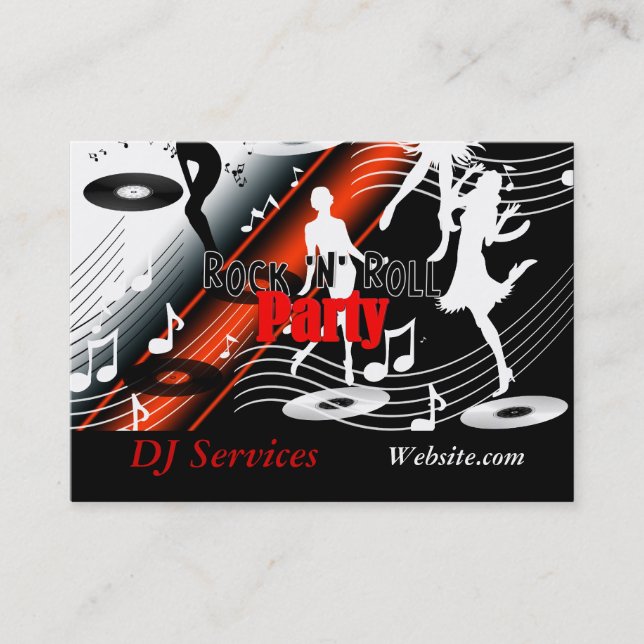 Business Card DJ Disk Jockey Retro Music Party Visitenkarte (Vorderseite)