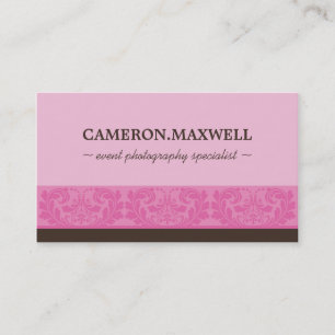 BUSINESS CARD elegant niedlich luxuriös pink braun Visitenkarte