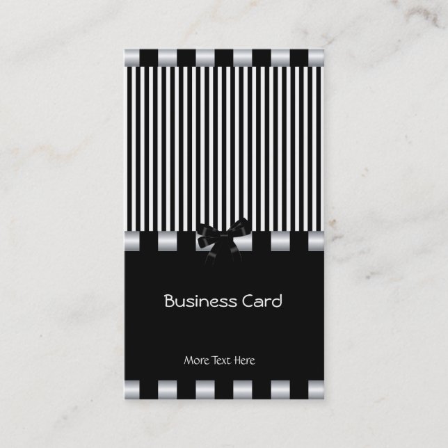 Business Card Elegante Art Deco Schwarz-weißes Sil Visitenkarte (Vorderseite)