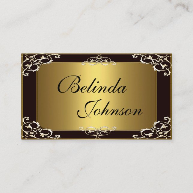 Business Card Elegante Black Gold Elite Visitenkarte (Vorderseite)