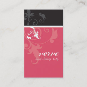 BUSINESS CARD elegante verve foliage schwarze Kora Visitenkarte