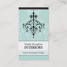BUSINESS CARD eleganter Kronleuchter schwarz, blas Visitenkarte