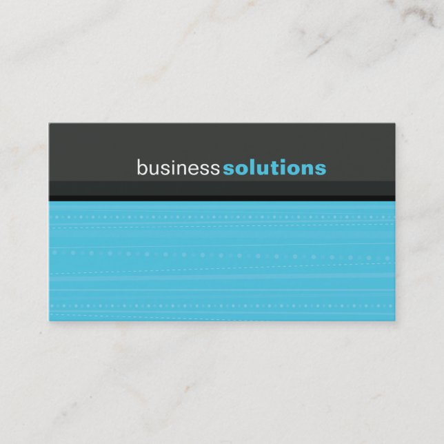 BUSINESS CARD fett moderne lineare Aqua Blue grau Visitenkarte (Vorderseite)