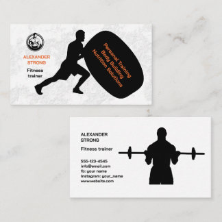 Business card fitness trainer body building gym visitenkarte