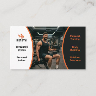 Business card fitness trainer body building gym visitenkarte