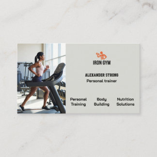 Business card fitness trainer body building gym visitenkarte
