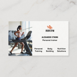 Business card fitness trainer body building gym visitenkarte
