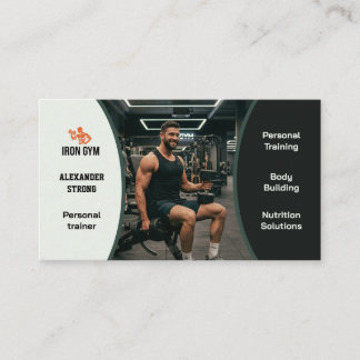 Business card fitness trainer body building gym visitenkarte