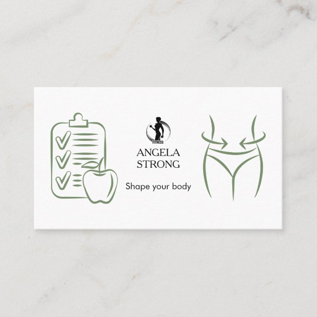Business card for a fitness trainer or nutritionis visitenkarte (Vorderseite)