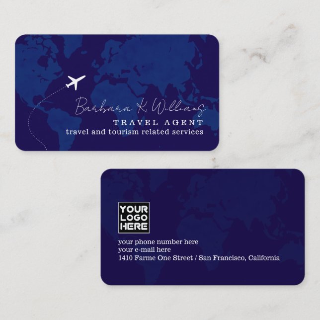 Business Card for Travel Agents Visitenkarte (Vorne/Hinten)