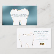 Business Card für aquamarine und goldene Zahnärzte