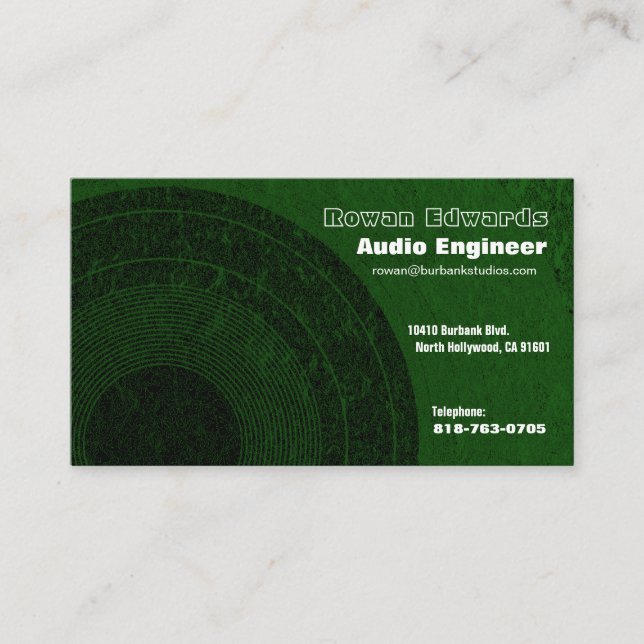 Business Card für Audio Engineer Visitenkarte (Vorderseite)