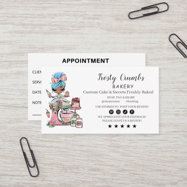 Business Card für Bäckerei Visitenkarte (Vorderseite/Rückseite Beispiel)