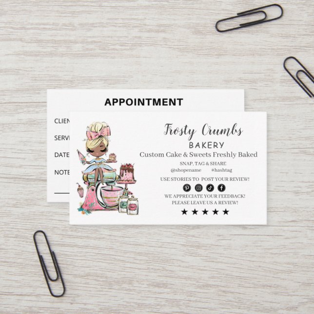 Business Card für Bäckerei Visitenkarte (Vorderseite/Rückseite Beispiel)