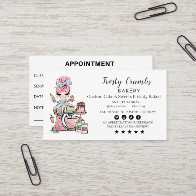 Business Card für Bäckerei Visitenkarte (Vorderseite/Rückseite Beispiel)