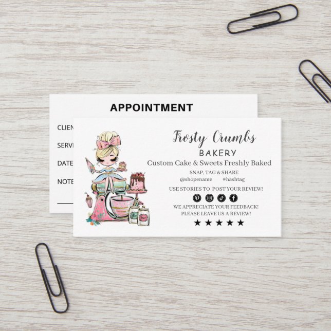 Business Card für Bäckerei Visitenkarte (Vorderseite/Rückseite Beispiel)
