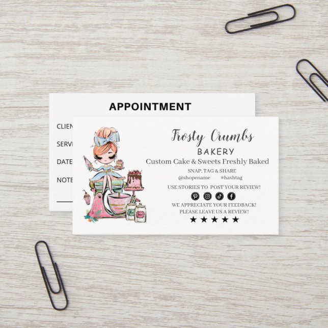 Business Card für Bäckerei Visitenkarte (Vorderseite/Rückseite Beispiel)