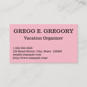 Business Card für Basic & Elegant Vacation Organiz Visitenkarte
