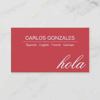 Business Card für Berufliche Dolmetscher Visitenkarte