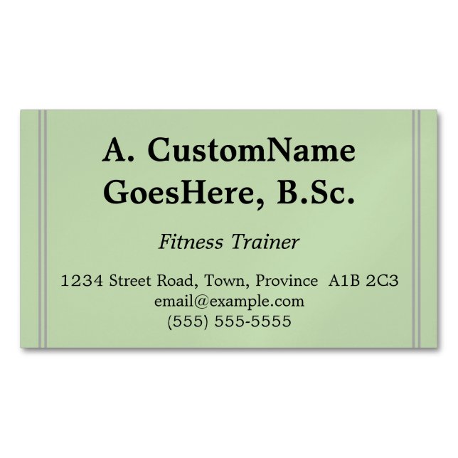 Business Card für berufliche Fitness Trainer Magnetische Visitenkarte (Vorderseite)