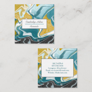 Business Card für Blue, Gray und Gold Quadratische Visitenkarte