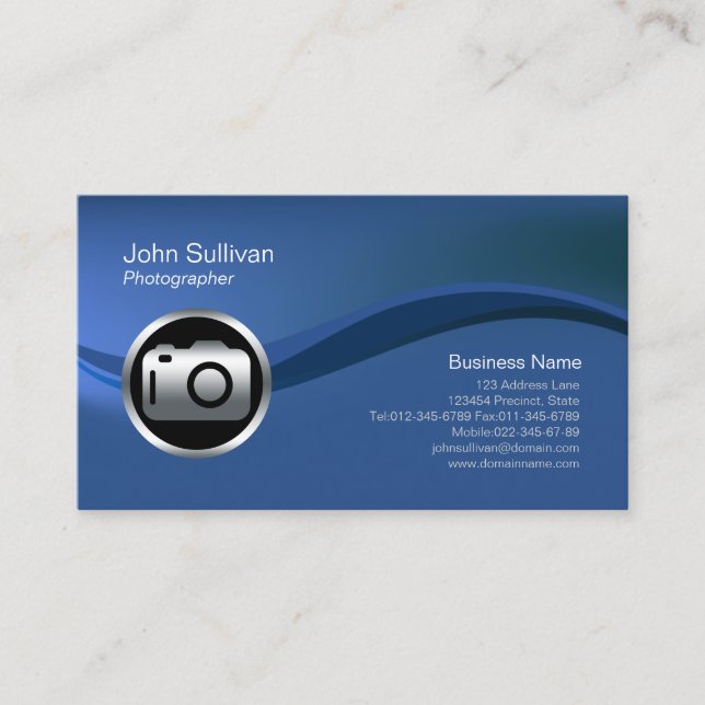 Business Card für Chrome Camera Icon Fotograf Visitenkarte (Vorderseite)