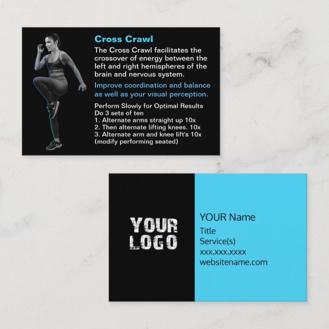 Business Card für Cross Crawl Training Visitenkarte (Vorne/Hinten)