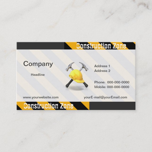 Business Card für den Baubereich Visitenkarte (Vorderseite)