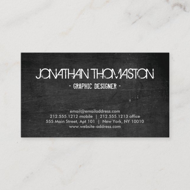 Business Card für den Black Chalkboard Designer Visitenkarte (Vorderseite)