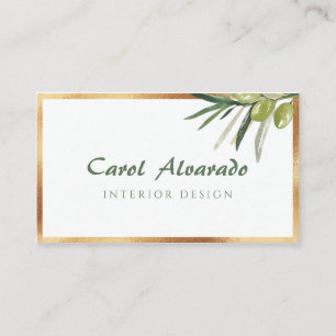 Business Card für den Golden Frame Olive Branch Visitenkarte