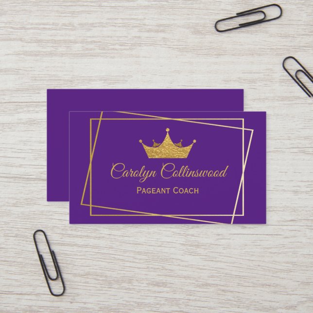 Business Card für den lila und Gold PageCoach Visitenkarte (Vorderseite/Rückseite Beispiel)