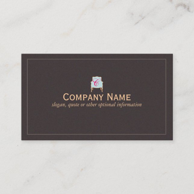 Business Card für den mit Monogramm Designer Visitenkarte (Vorderseite)