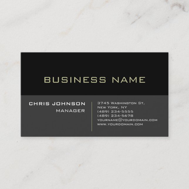 Business Card für den Schwarzen Streifen - Grau Hi Visitenkarte (Vorderseite)